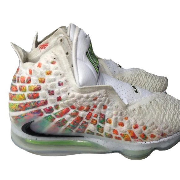 Nike LeBron 17 Air Command Force Shoes Mens Size 8.5 Sneakers White Multicolor - Picture 2 of 12